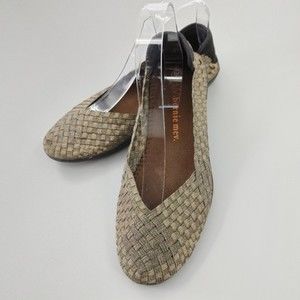 Bernie Mev Flat Shoes Womens 7.5 Bronze Catwalk Slip-On Lightweight Pointed Toe